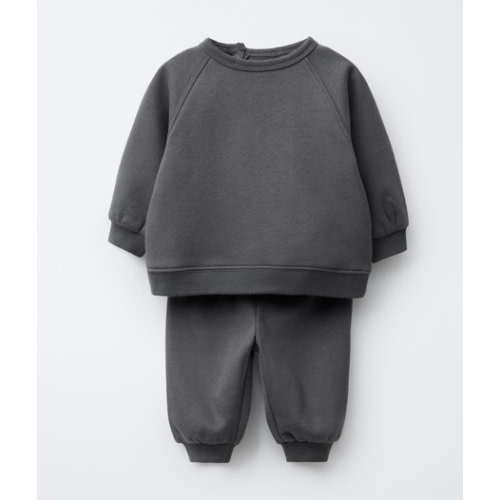SWEATSHIRT AND JOGGER SET WITH BRUSHED INTERIOR - Charcoal gray | ZARA United States