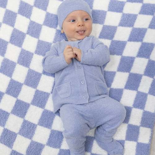Chenille - Dusty Blue Button Down Cardigan 4 Piece Set – Angel Dear