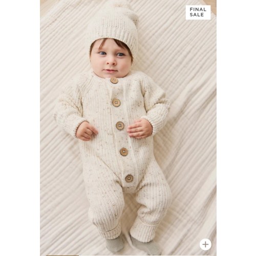 Alfie Knitted Onepiece - Oatmeal Hay Fleck – Jamie Kay USA