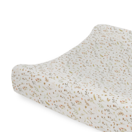 Organic Cotton Muslin Changing Pad Cover - Floral Field