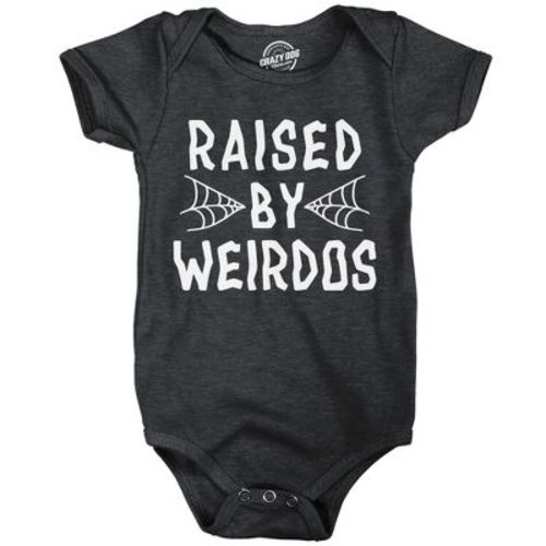Raised By Weirdos Baby Bodysuit Funny Halloween Jumper For Infants - Crazy Dog Baby Bodysuit For Halloween Season Black Newborn