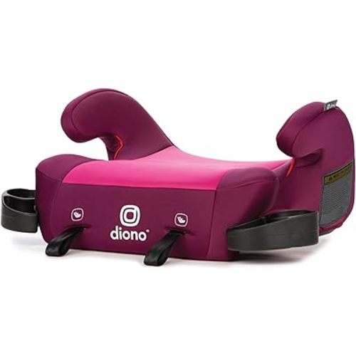 Diono Solana 2 XL 2022, Dual Latch Connectors, Lightweight Backless Belt-Positioning Booster Car Seat, 8 Years 1 Booster Seat, Pink