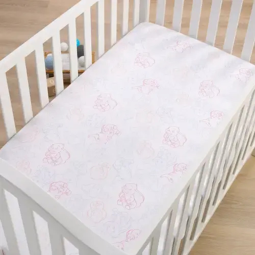 Dumbo Blue, Gray, Pink, and White Nursery Fitted Crib Sheet – NoJo Baby & kids