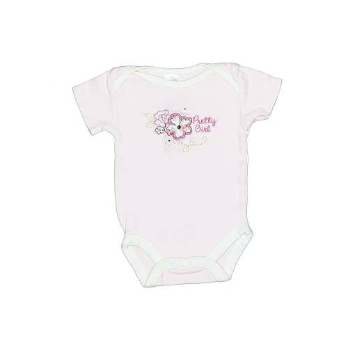 Baby Gear 100% Cotton Pink Short Sleeve Onesie Size 0-3 mo
