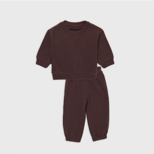 Neve sweatshirt and pant set, 1-2yr, dark brown