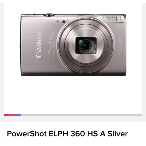 Canon PowerShot ELPH 360 HS A Silver Camera
