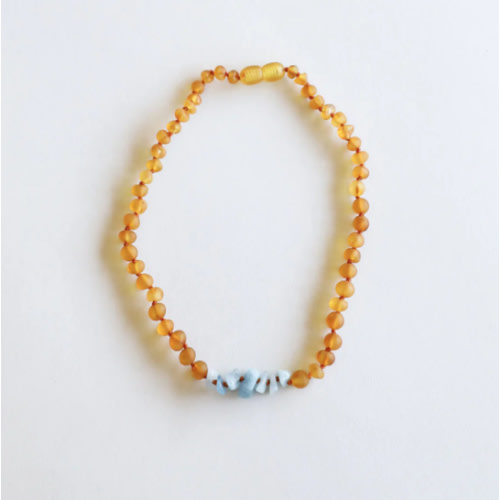 Raw Honey Baltic Amber + Aquamarine || Necklace – CanyonLeaf