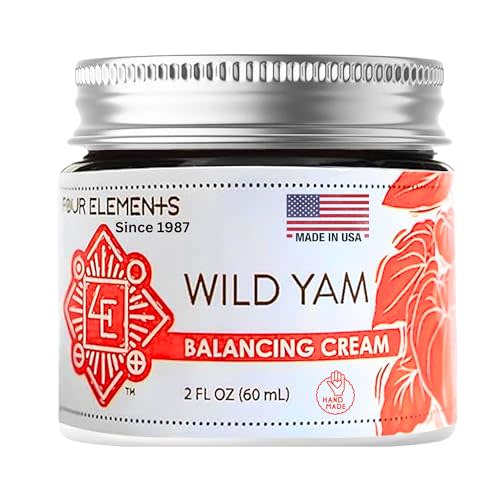 Four Elements 4E Wild Yam Balancing Cream, 2 OZ - 1st Place Winner at the 2023 International Herb Symposium for Creams and Salves! Proudly Farmed, Crafted and Packaged in WI, USA.