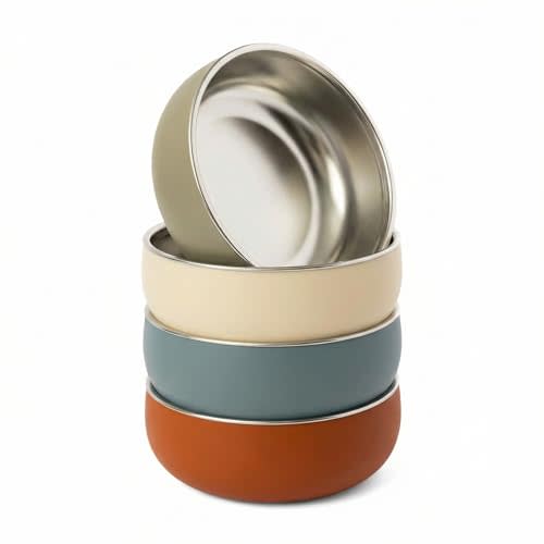 Monkey Proof™ Non-Toxic Stainless Steel Child Bowl 5” with Non-Slip Silicone Shell, (Set of 4 bowls) Unbreakable, Mess Free Feeding for Babies, Toddlers, Kids, BPA free (Arizona)