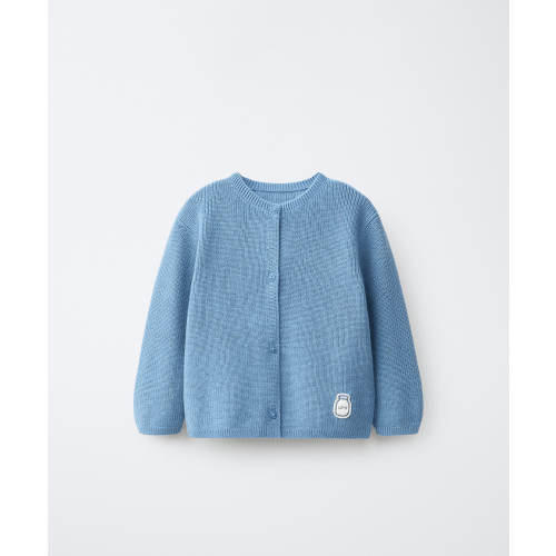 Blue Purl Knit Cardigan 3-6 months