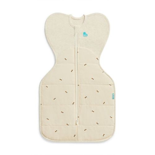 Love to Dream Swaddle Up Warm - Cotton 2.5 TOG Oat Bees - Medium: Two-Way Zipper, Snug Fit, Sleeveless
