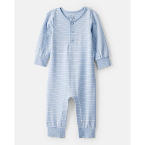 Baby Boy PurelySoft Long-Sleeve Jumpsuit - Blue - Carter's | Carter's
