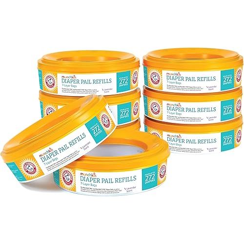 Munchkin® Arm & Hammer Diaper Pail Refill Rings, 2,176 Count, 8 Pack (272 Count each) Lavender Scent