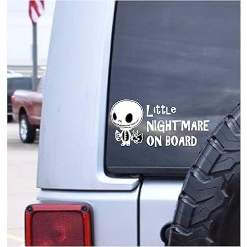 Little Nightmare Baby on Board Cute Funny car Truck Sticker Decal Off Road 4x4 Trails Climbing Dog Animal pet Lover