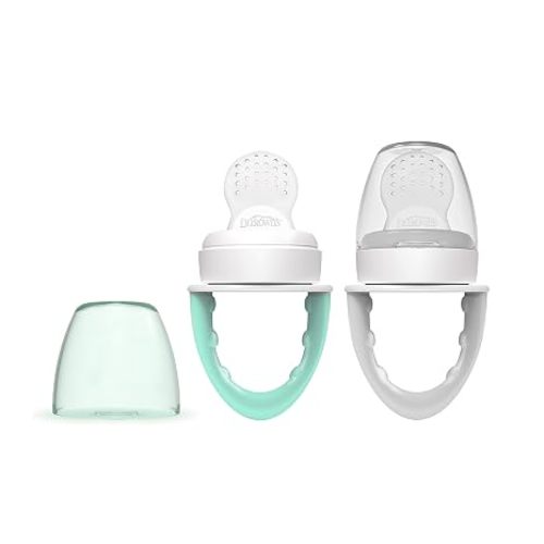 Dr. Brown's Designed to Nourish Fresh Firsts Silicone Feeder, Mint and Gray