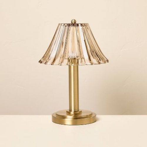 Glass Shade Table Lamp Tan - Hearth & Hand™ with Magnolia