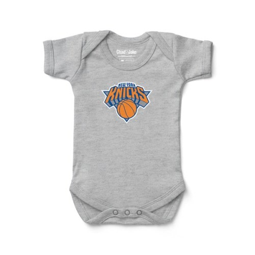 Newborn & Infant New York Knicks Chad & Jake Heather Gray Primary Logo Bodysuit