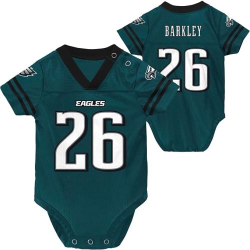 Saquon Barkley Philadelphia Eagles #26 NFL Newborn Baby 0/3M-6/9M Green Creeper Bodysuit Jersey