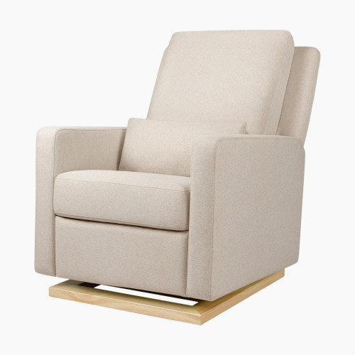 babyletto Sigi Recliner and Glider - Performance Beach Eco-Weave With Light Wood Base