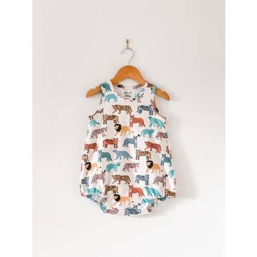Bubble baby romper // Organic baby clothes // lion baby clothing / baby playsuit / baby clothing / tiger romper / summer baby clothes