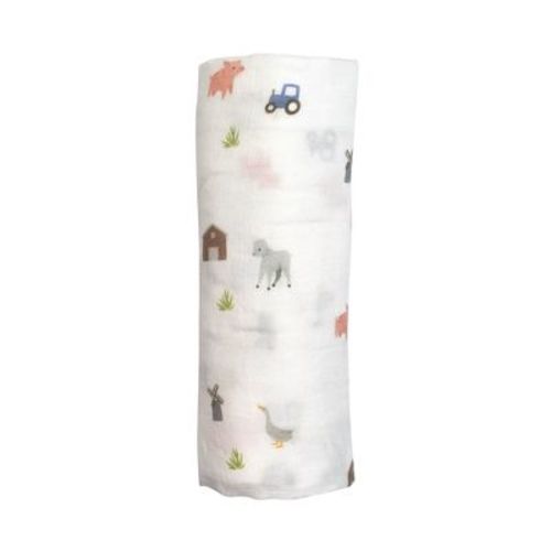 Bamboo Little Baby Soft Swaddle Farm Animals