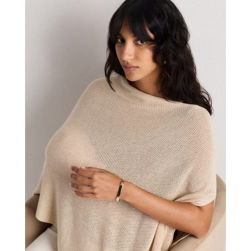 Lightweight Cotton Cashmere Nursing Shawl in Heather Oatmeal