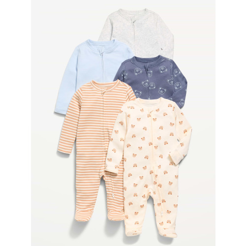 2-Way-Zip Sleep & Play Footed One-Piece 5-Pack for Baby