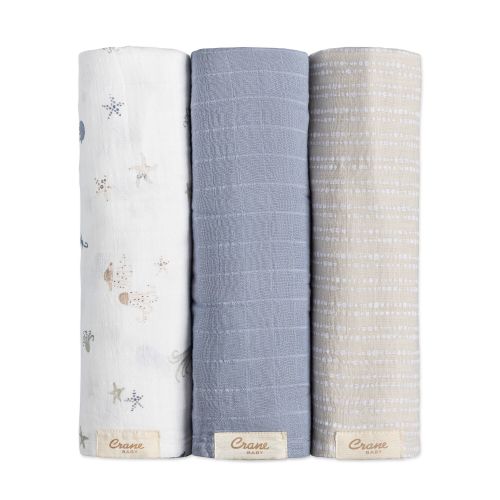 Cove Sea Life Newborn Swaddle Blanket Set | Crane Baby