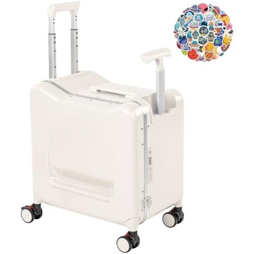20" Ride-On Suitcase for Kids Lightweight Carry-On Luggage with Detachable Seat&Dual Telescoping Handles&360°Silent Spinner Wheels & TSA Lock