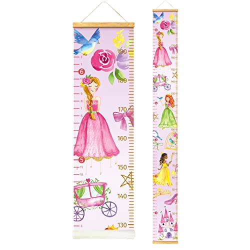 HomeEvolution Kids Growth Chart Height Measuring Chart, Princess Canvas Wall Hanging Rulers for Baby Children Girls Bedroom Decor (Princess)