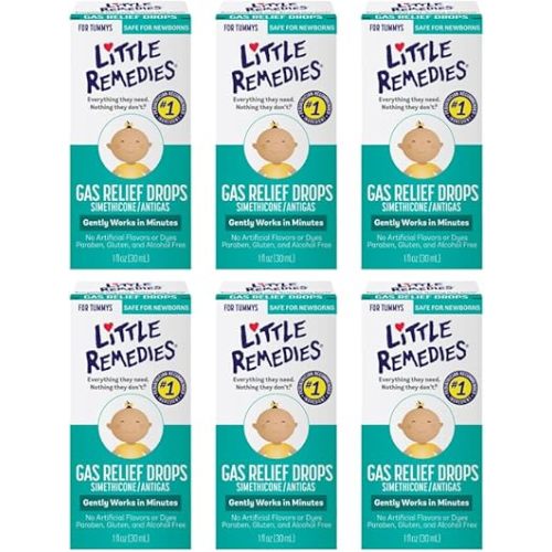 Little Remedies Gas Relief Drops, Natural Berry Flavor, Safe for Newborns 1.0 Fl Oz (Pack of 6)