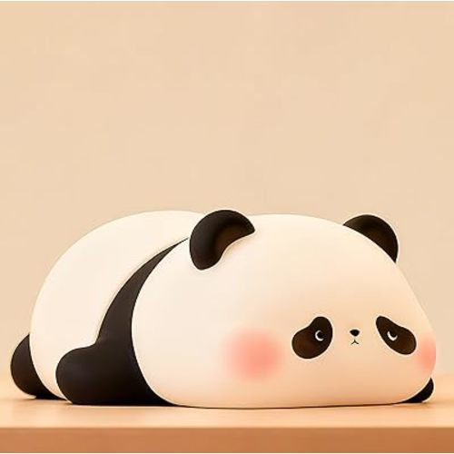 Cute Panda Night Light for Kids, LED Panda Lamp, Food Grade Silicone Novelty Animal Night Lamp,Dimmable Nursery Squishy Nightlight, Cool Gifts for Kids, Office Desk/Baby Boys/Girls Room Decor