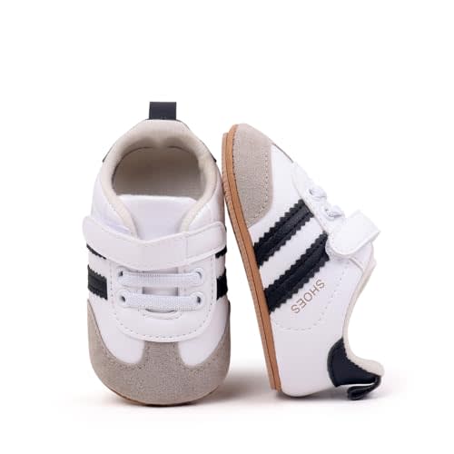 HsdsBebe Baby Boys Girls Oxford Shoes PU Leather Soft Rubber Sole Sneakers Anti-Slip Toddler Ankle Boots Infant Walking Shoes Moccasins