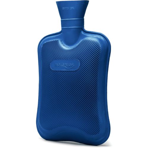 HomeTop Premium Classic Rubber Hot Water Bottle (Navy Blue)