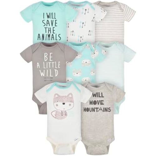 Gerber Baby Boys 8-Pack Short Sleeve Onesies Bodysuits