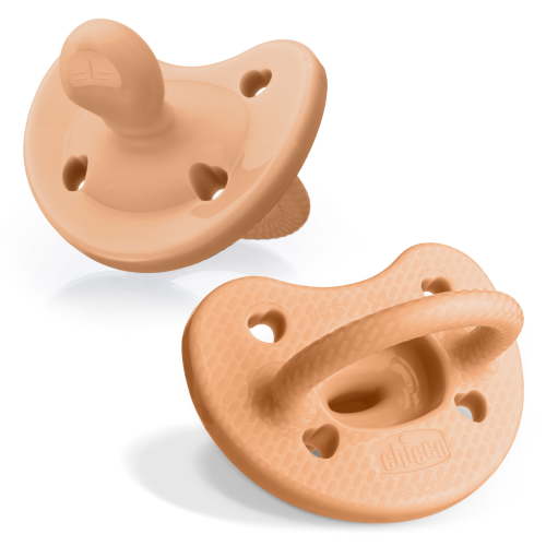 Chicco PhysioForma Luxe One-Piece Silicone Pacifier, 6-16 Months, 2pk - Cantaloupe, New
