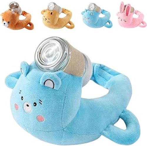 2027 New Bottle Holder Pillow Plush for Self Feeding, Hands Free Feeding Nursing Assistant, Ergonomic Support Cushion, Machine Washable (Blue)