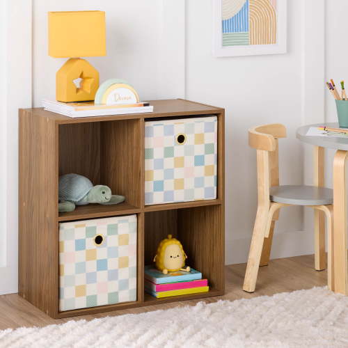 Mainstays 4 Cube Storage Organizer, Warm Walnut