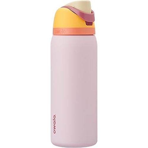 Owala FreeSip Insulated Stainless Steel Water Bottle with Straw for Sports and Travel, BPA-Free, 32 Ounce, Candy Store
