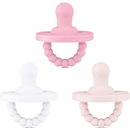 Ryan & Rose Cutie PAT 3 Pack Baby Pacifiers Teether Teething Ring Binky