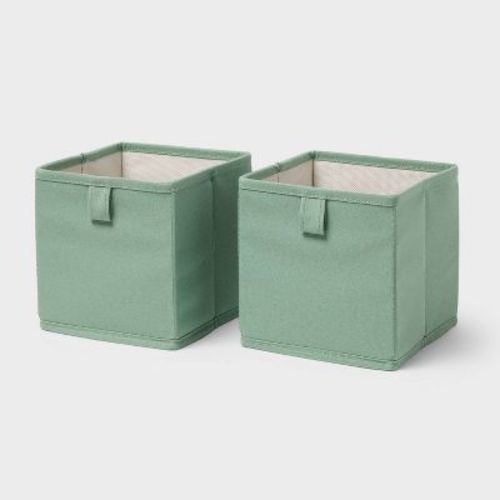6" 2pk Mini Fabric Bin Green - Brightroom™