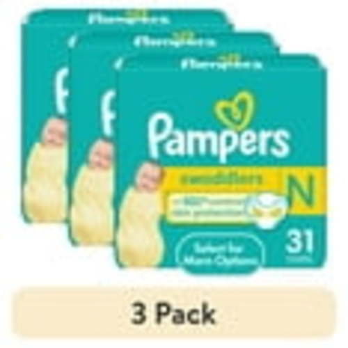 (3 pack) Pampers Swaddlers Baby Diapers Size Newborn, 31 Count (Select for More Options)