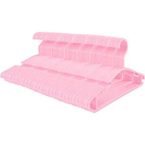 GoodtoU Baby Hangers Pink Kids Hanger Clothing Baby Hangers for Nursery Plastic Kids Hanger 100 Pack