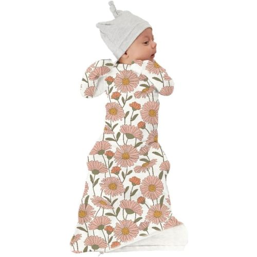 GUNAMUNA Unisex Baby Gown Sleeper, Night Gown with Diaper-Zipper for Easy Changing, Newborn to 3 Months