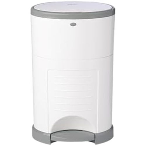 Diaper Dekor EKO Classic Diaper Pail, White | ONLY Eco-Friendly Diaper Pail Made with 70% Recycled Materials | Hands-Free: Step–Drop–Done | Cost-Effective Refill System