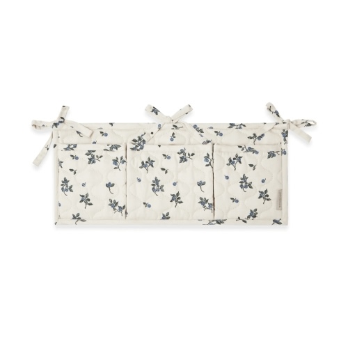 Blueberry satin quilted bed pocket, 18x43 cm