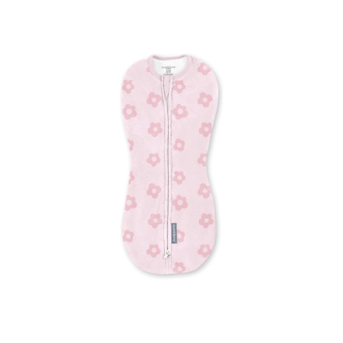 SwaddleMe by Ingenuity Compression Baby Swaddle Pod, Two-Way Zipper for Easy Diaper Changes, Improves Sleep & Calms Startle Reflex, 0-2 Months, 1.0 TOG, 1-Pack - Flower Confetti