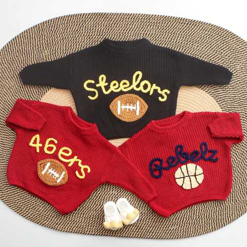 Embroidered Football Sweater, Custom Sports Team Sweater, Toddler & Youth Game Day Outfit, Football Fun Gifts, Personalized Baby Gift