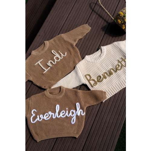 Custom Name Baby Sweaters | Personalized Hand Embroidered Name Baby Sweaters | Unique Baby Sweater | Baby Boy Name Sweater |Baby shower gift