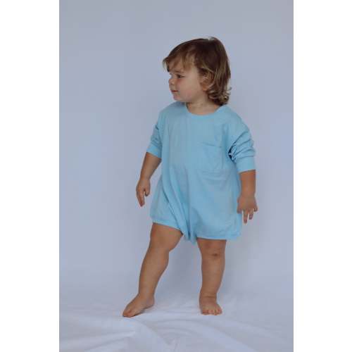 Harley Pocket Romper in Dream Blue – Winnie + Crew